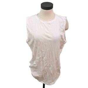 Lululemon Activewear Tank Top Shirt White Crew Neck Womens Size XL